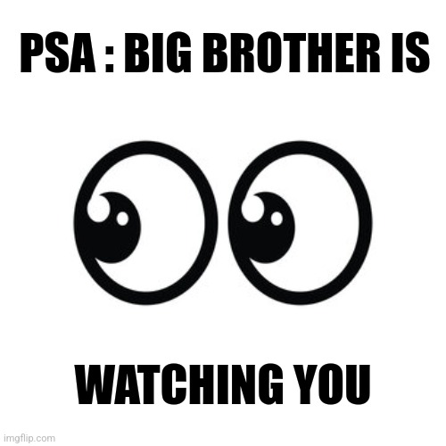 Gubment | PSA : BIG BROTHER IS; WATCHING YOU | made w/ Imgflip meme maker