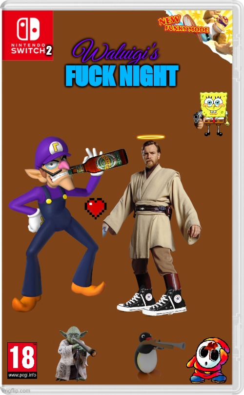 The Nintendo Switch 2, releasing in June of 2025 with a new Mario spinoff!! | Waluigi's; 2; FUCK NIGHT | image tagged in nintendo switch cartridge case,nintendo,leaks,real,nintendo switch 2,waluigi | made w/ Imgflip meme maker