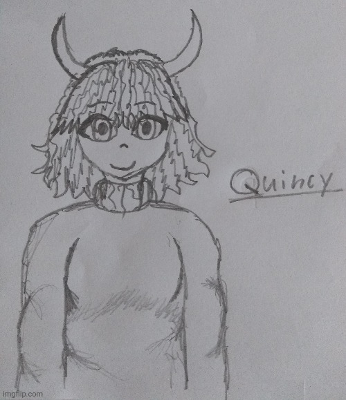 Scottish Cow girl. I named her Quincy. | image tagged in drawing,sketch,scottish,cow | made w/ Imgflip meme maker