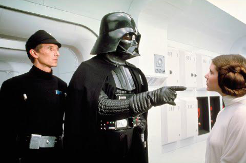 Darth Vader accusing Princess Leah Blank Meme Template