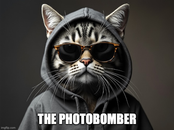 Unabomber Cat | THE PHOTOBOMBER | image tagged in unabomber cat | made w/ Imgflip meme maker