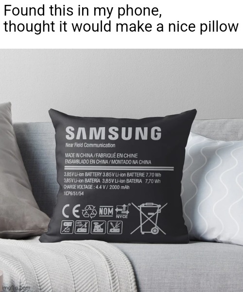Found this in my phone, thought it would make a nice pillow | made w/ Imgflip meme maker