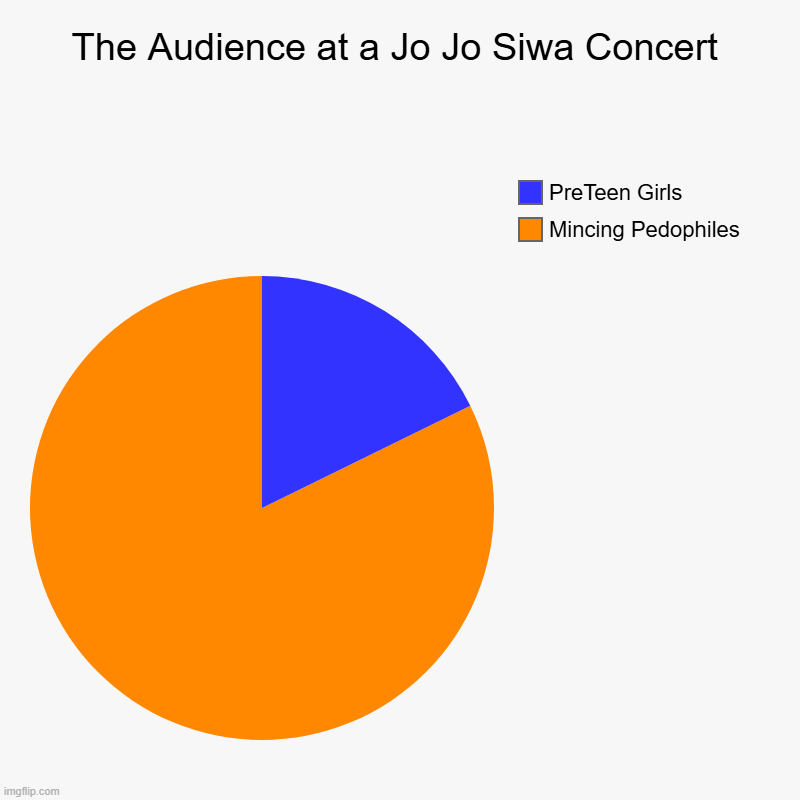 Let's See Jo Jo | The Audience at a Jo Jo Siwa Concert | Mincing Pedophiles, PreTeen Girls | image tagged in charts,pie charts | made w/ Imgflip chart maker