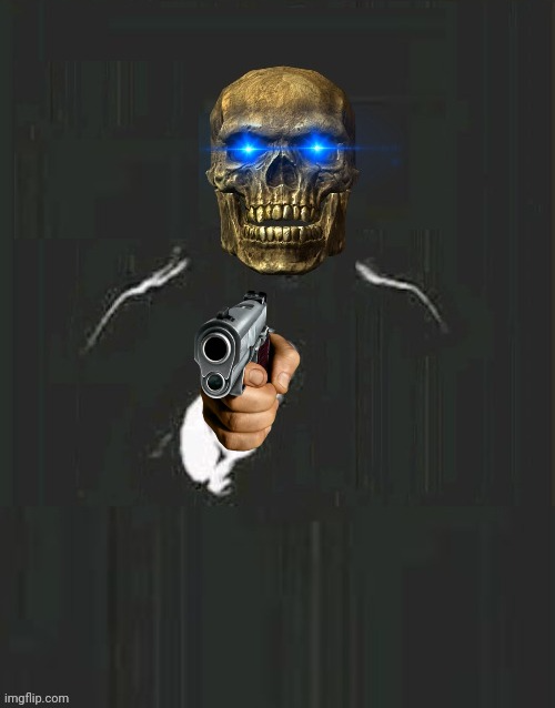 Skeletor pointing m1911 Blank Meme Template