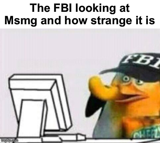 They probably be looking at this meme lmao | The FBI looking at Msmg and how strange it is | image tagged in skipper fbi 2024,msmg,fbi | made w/ Imgflip meme maker