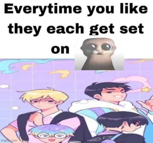 image tagged in every time you like they get set on fire | made w/ Imgflip meme maker