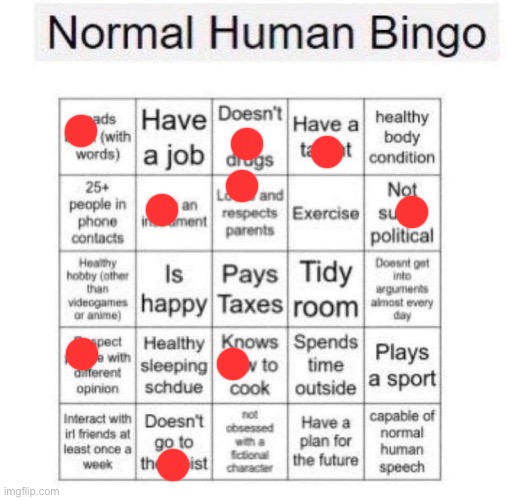 what does it meeeeean | image tagged in normal human bingo | made w/ Imgflip meme maker