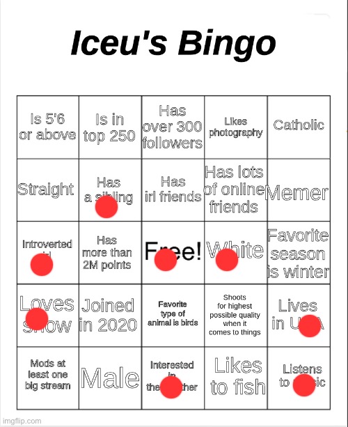 i found a bingo chat | image tagged in iceu's bingo | made w/ Imgflip meme maker