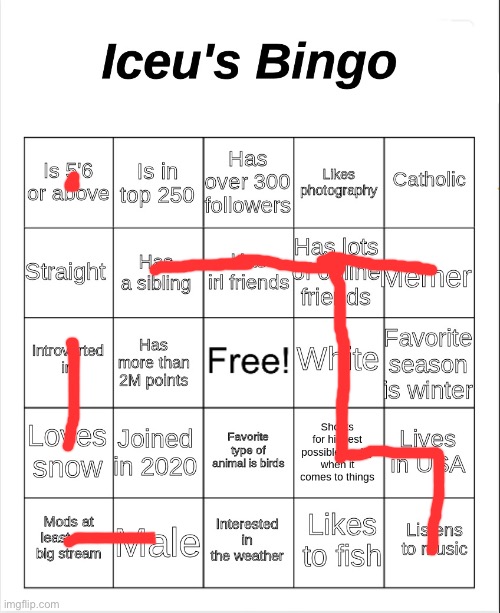 Sounds like my grandpa would get a full blackout on this | image tagged in iceu's bingo | made w/ Imgflip meme maker