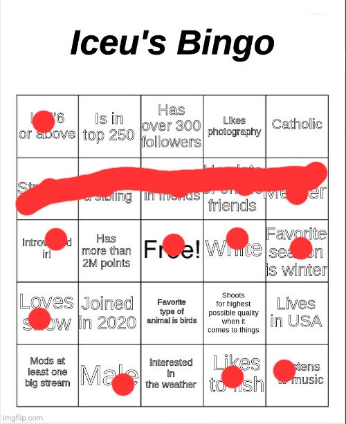 Iceu's Bingo | image tagged in iceu's bingo | made w/ Imgflip meme maker