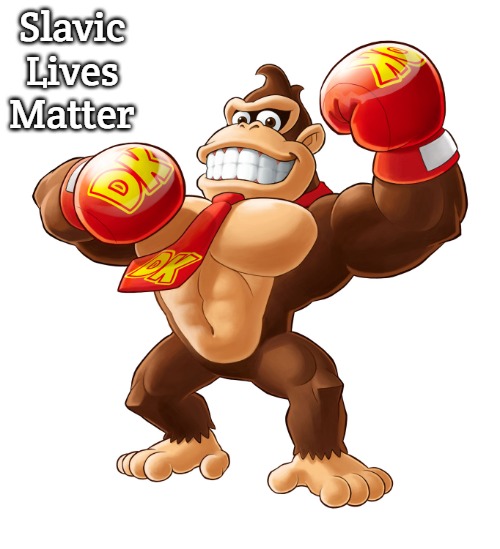 Punch Out!! Wii DK | Slavic Lives Matter | image tagged in punch out wii dk,slavic | made w/ Imgflip meme maker