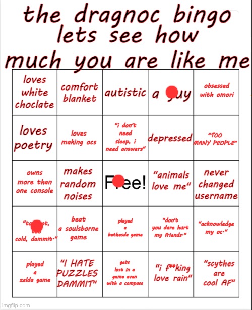 Yup nothing like you bud | image tagged in dragnoc bingo | made w/ Imgflip meme maker