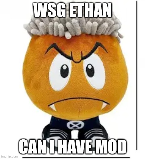 Pls | WSG ETHAN; CAN I HAVE MOD | image tagged in ken carson goomba | made w/ Imgflip meme maker