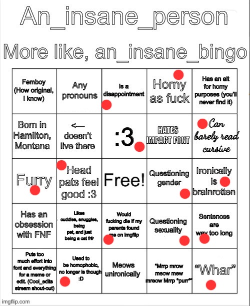 yas | image tagged in an_insane_bingo slight update | made w/ Imgflip meme maker