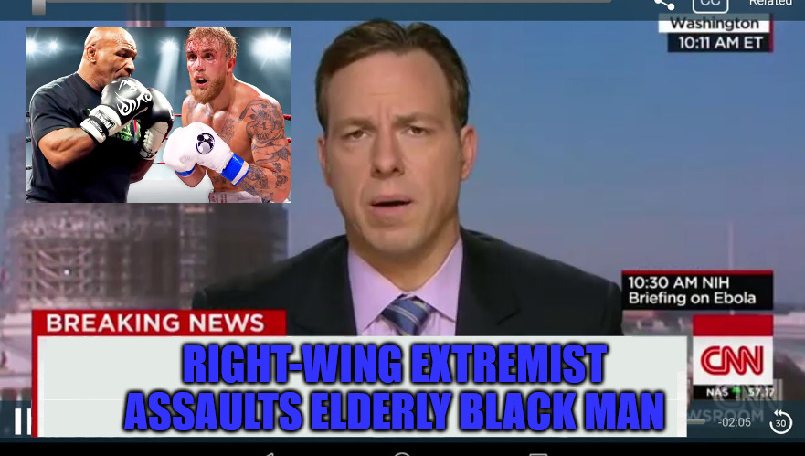 Fake News | RIGHT-WING EXTREMIST ASSAULTS ELDERLY BLACK MAN | image tagged in cnn breaking news template | made w/ Imgflip meme maker