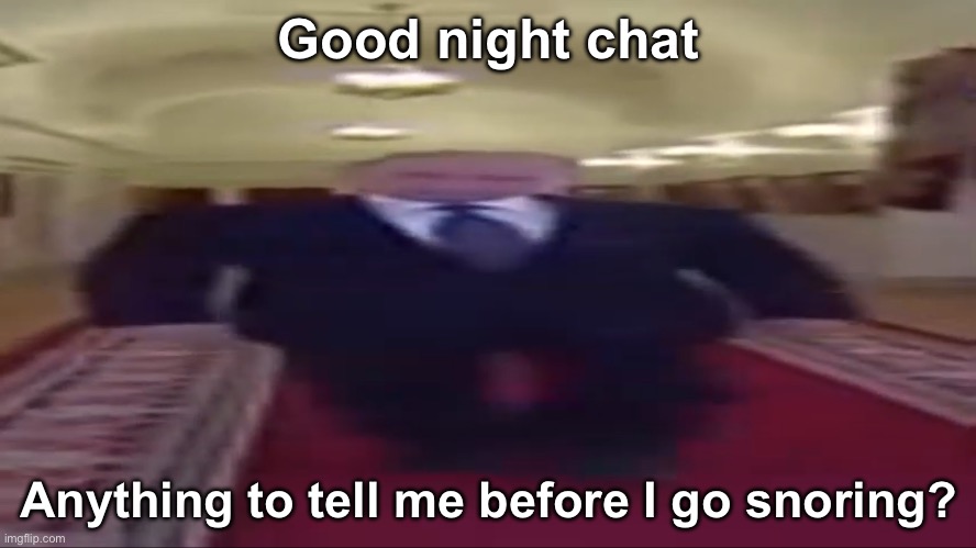 Gn chat | Good night chat; Anything to tell me before I go snoring? | image tagged in w i d e putin | made w/ Imgflip meme maker
