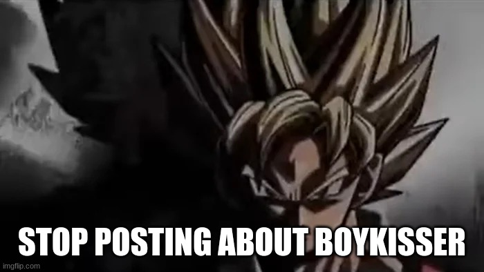 Goku Staring | STOP POSTING ABOUT BOYKISSER | image tagged in goku staring | made w/ Imgflip meme maker