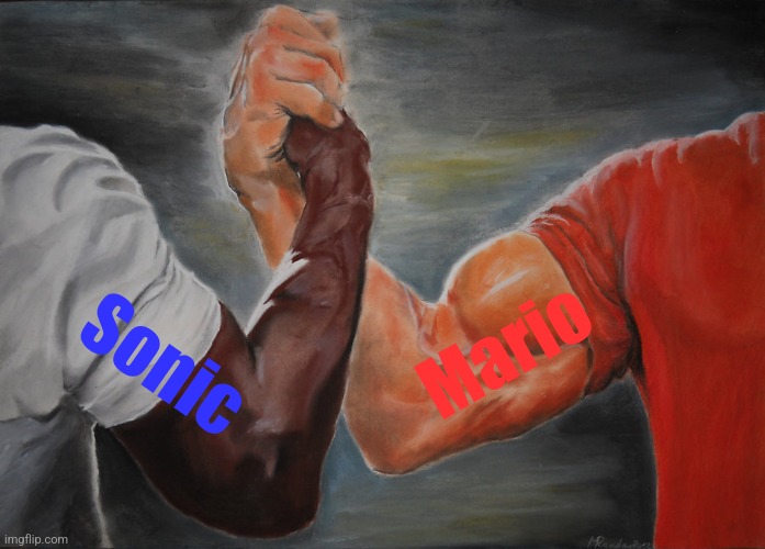 Nothing tops this. | Mario; Sonic | image tagged in memes,epic handshake | made w/ Imgflip meme maker