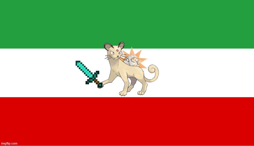 Iranian flag ( new version ) | image tagged in memes,persian,pokemon,sundrop,iran,flags | made w/ Imgflip meme maker