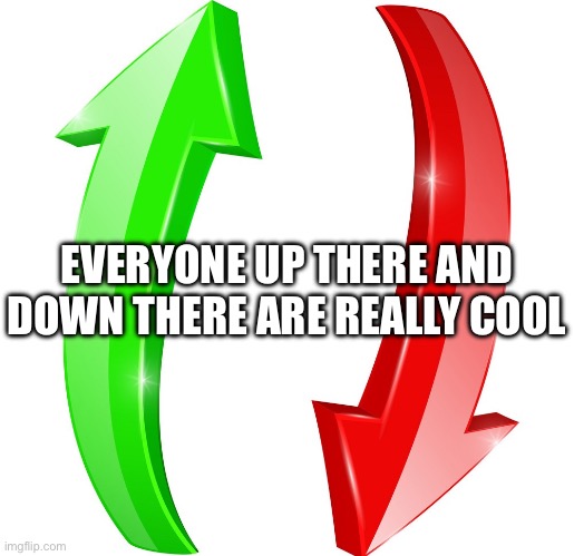 Cool | EVERYONE UP THERE AND DOWN THERE ARE REALLY COOL | made w/ Imgflip meme maker