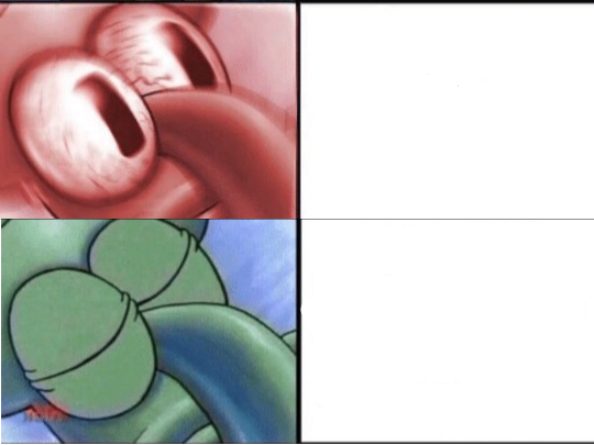 squidward awake, then sleep Blank Meme Template