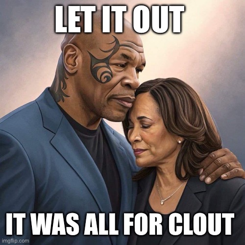 I'm sorry momma | LET IT OUT; IT WAS ALL FOR CLOUT | image tagged in mike tyson | made w/ Imgflip meme maker