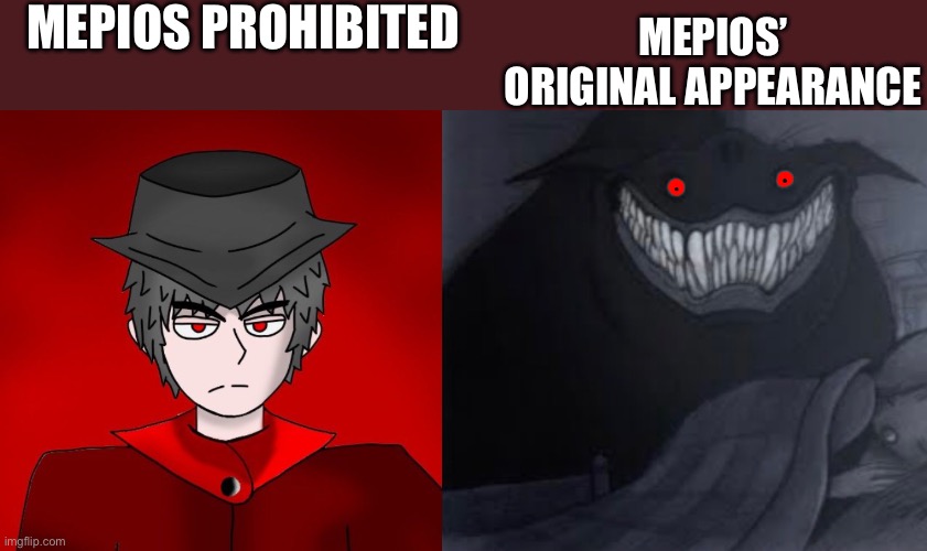 MEPIOS PROHIBITED; MEPIOS’ ORIGINAL APPEARANCE | image tagged in avin mepios neutral face | made w/ Imgflip meme maker