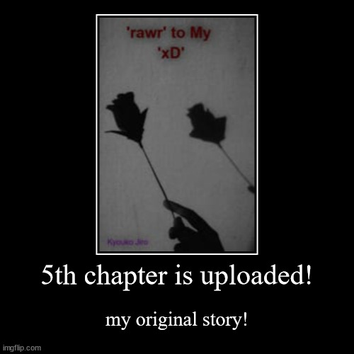 5th chapter is uploaded! | my original story! | image tagged in funny,demotivationals,writing,authors,author | made w/ Imgflip demotivational maker