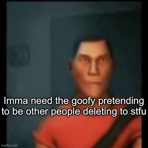 . | Imma need the goofy pretending to be other people deleting to stfu | image tagged in disappointed scout | made w/ Imgflip meme maker