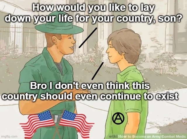 I hate america | image tagged in anarchism,communism | made w/ Imgflip meme maker