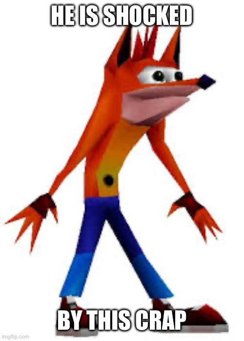 use this on heat posts | HE IS SHOCKED; BY THIS CRAP | image tagged in crash bandicoot,unsee | made w/ Imgflip meme maker