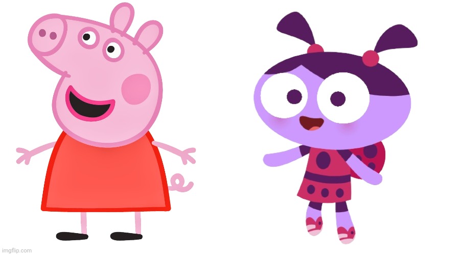 Lu was a "Copy of Peppa" | image tagged in peppa pig 2004,ladybird lu,mirror,asthma | made w/ Imgflip meme maker