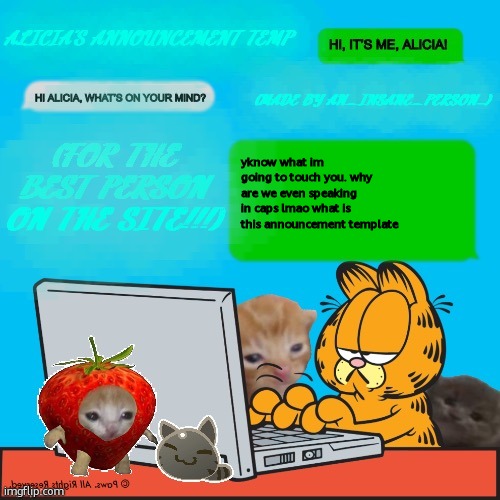 is that lasnaga barfyeild | yknow what im going to touch you. why are we even speaking in caps lmao what is this announcement template | image tagged in alicia s temp by an_insane_person | made w/ Imgflip meme maker