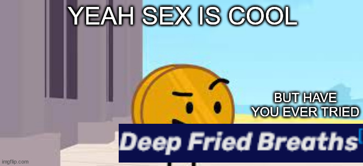 I Have A Plan Coiny | YEAH SEX IS COOL BUT HAVE YOU EVER TRIED | image tagged in i have a plan coiny | made w/ Imgflip meme maker