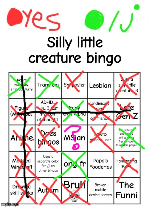lol300's silly little creature bingo | image tagged in lol300's silly little creature bingo | made w/ Imgflip meme maker
