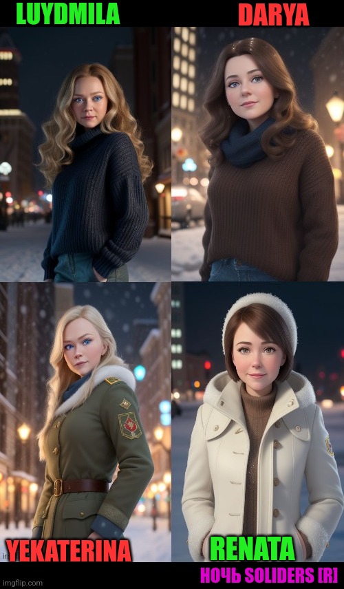 LUYDMILA; DARYA; RENATA; YEKATERINA; НОЧЬ SOLIDERS [R] | made w/ Imgflip meme maker