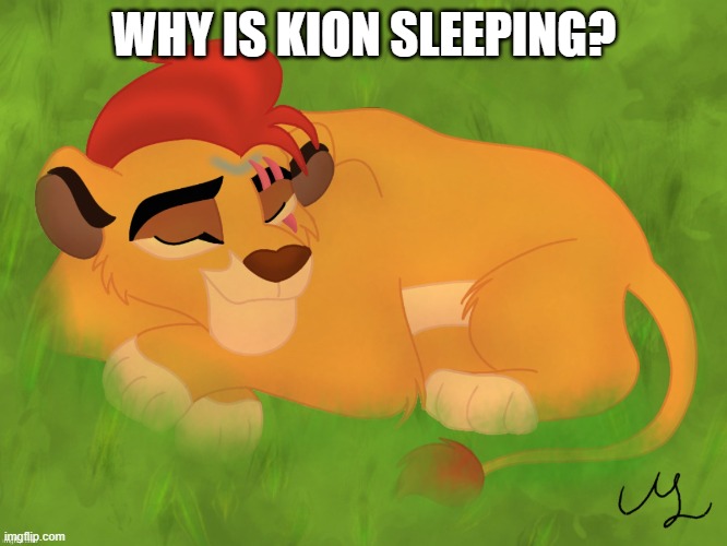 A mentally sick piece of garbage | WHY IS KION SLEEPING? | image tagged in a mentally sick piece of garbage | made w/ Imgflip meme maker