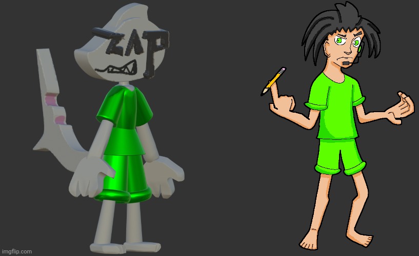 Do yall prefer him as an alien shark or as a human | made w/ Imgflip meme maker