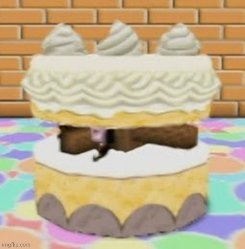 Chameleon Twist giant cake | image tagged in chameleon twist giant cake | made w/ Imgflip meme maker