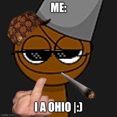 No | ME:; I A OHIO |:) | image tagged in brud,memes | made w/ Imgflip meme maker