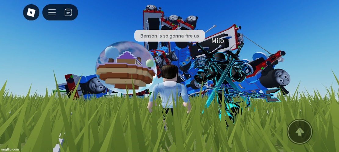 Just got back from playing Roblox with one of my irl friends and made this hard AF screenshot | made w/ Imgflip meme maker