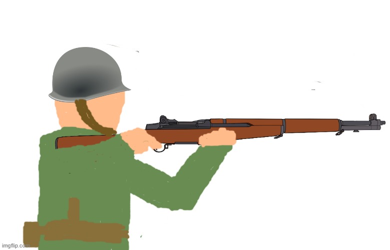 Another Drawing of a WW2 Soldier Aiming an M1-Garand(Drawed from ImgFlip Draw/Paint) | image tagged in drawing,sketch,military,ww2,soldier,oc | made w/ Imgflip meme maker