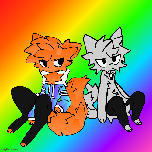 Ginger and Mochi <3 | image tagged in meow | made w/ Imgflip meme maker