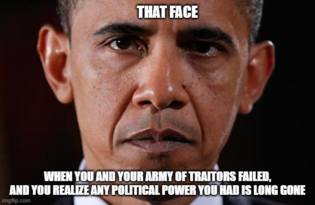 No longer relevant | THAT FACE; WHEN YOU AND YOUR ARMY OF TRAITORS FAILED, AND YOU REALIZE ANY POLITICAL POWER YOU HAD IS LONG GONE | image tagged in no longer relevant,failure,put a fork in it,democrat war on america,karma hurts,loser | made w/ Imgflip meme maker