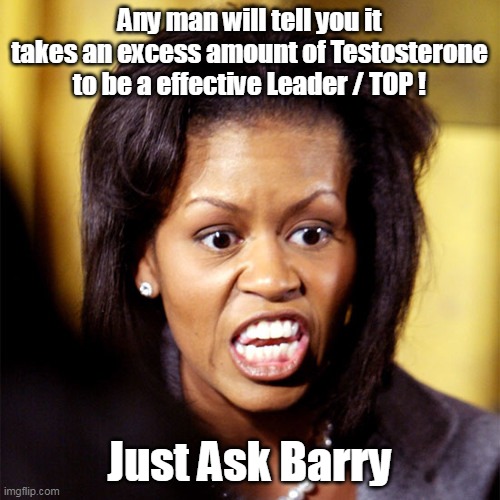 Any man will tell you it takes an excess amount of Testosterone to be a effective Leader / TOP ! Just Ask Barry | made w/ Imgflip meme maker