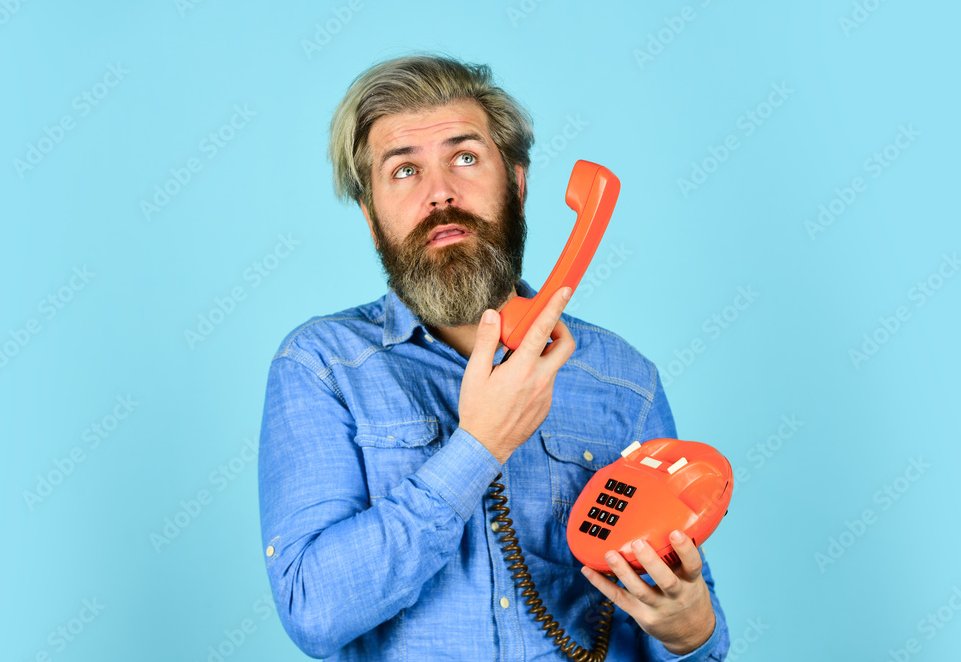 Man holding telephone Blank Meme Template