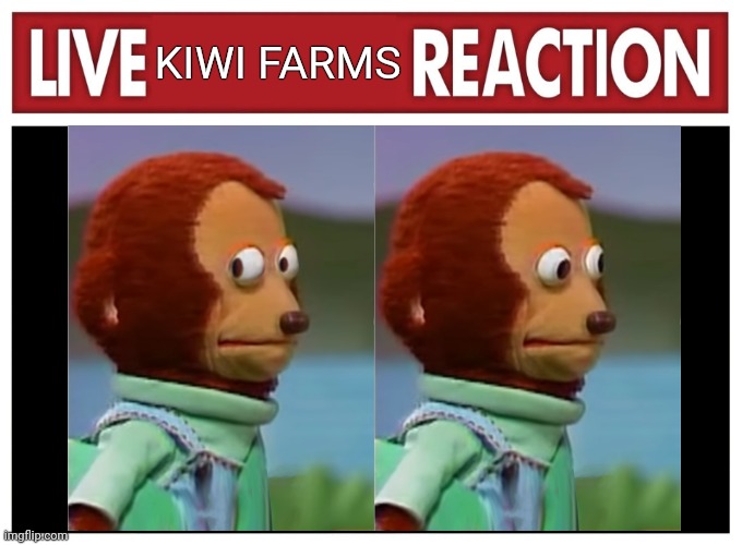 Live reaction | KIWI FARMS | image tagged in live reaction | made w/ Imgflip meme maker