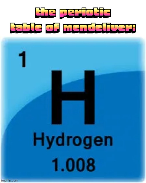 the periotic table of mendeliver: | made w/ Imgflip meme maker