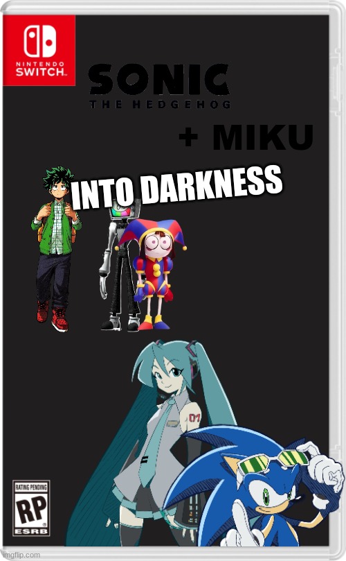 2 games to go | + MIKU; INTO DARKNESS | image tagged in nintendo switch cartridge case | made w/ Imgflip meme maker