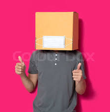 People wearing cardboard boxes: Blank Meme Template